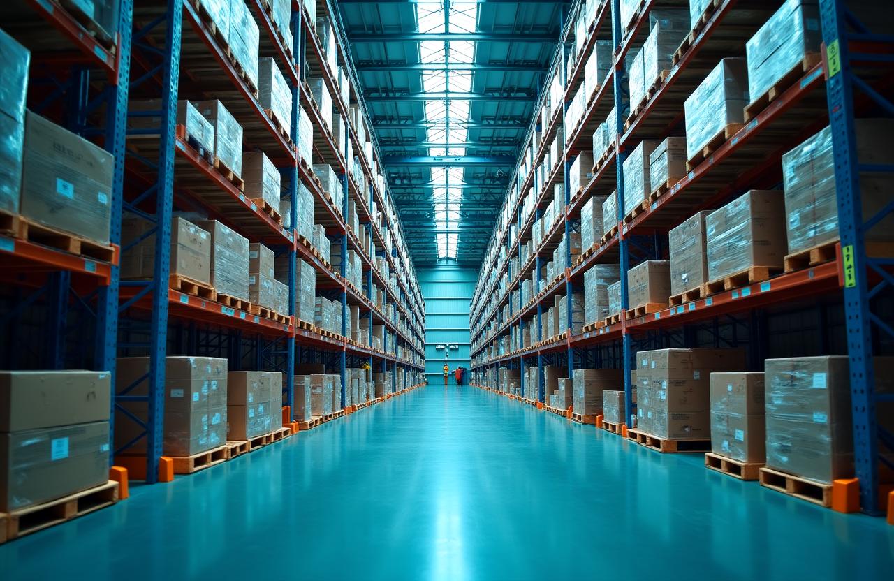 Modern logistics warehouse in Indianapolis with advanced high-bay racking systems